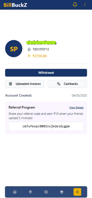 Cashback Screen